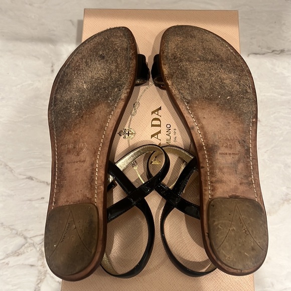 Prada Black Vernice Sandal - Picture 6 of 15